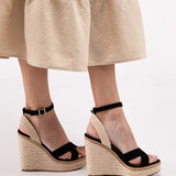 Criss Cross Ankle Strap Espadrille Platform Wedge Sandals