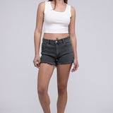 Acid Washed Frayed Cutoff Hem Shorts