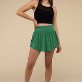 Wide Band Tennis Skirt with Zippered Back Pocket