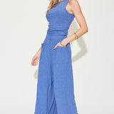 Basic Bae Full Size Ribbed Tank and Wide Leg Pants Set