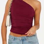 Ruched One Shoulder Tank