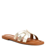 Aura Faux Leather Flat Sandals