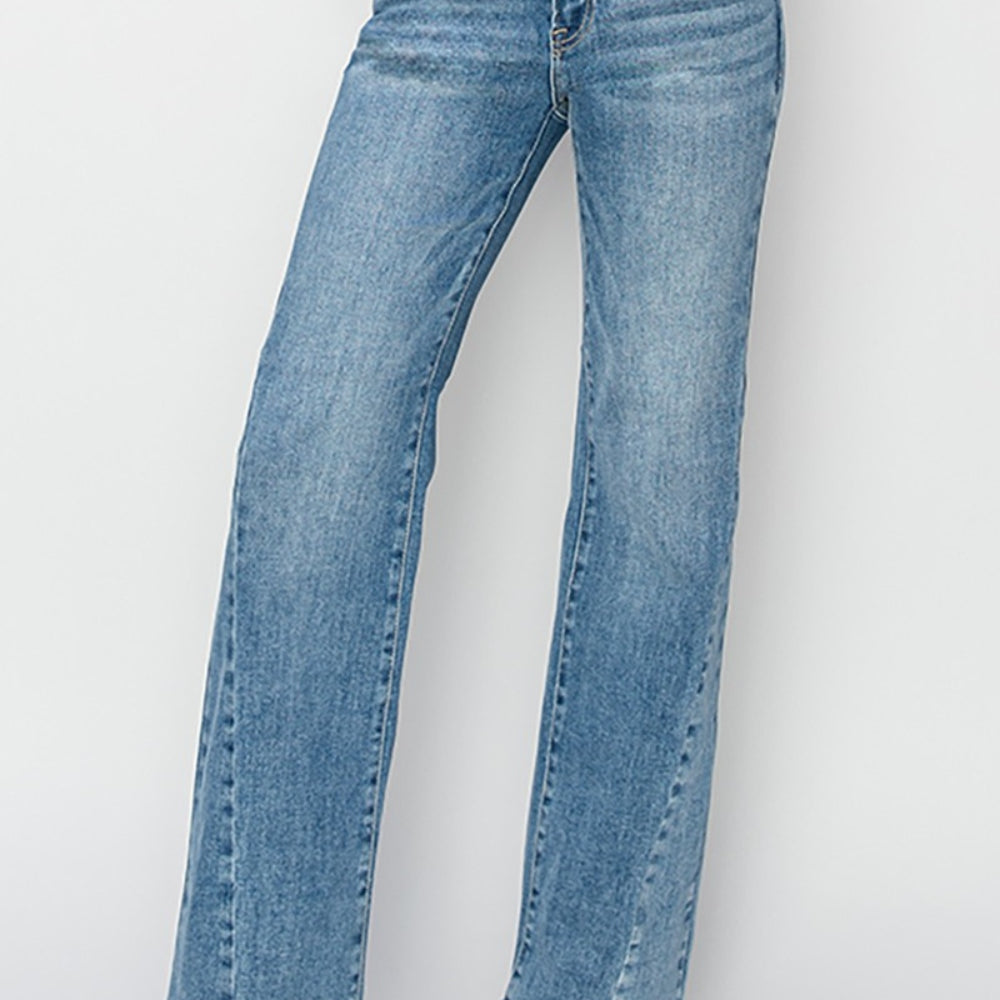 High Rise Ankle Straight Jeans