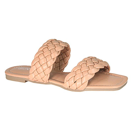 LIVIA-22-BRAID STRAP SLIDE SANDALS