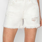 High Waist Ripped Denim Shorts