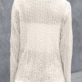 Eyelet Roll-Tab Sleeve Cardigan