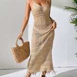 Openwork Scoop Neck Cover-Up Dress