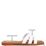 Aura Faux Leather Flat Sandals