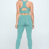 Two Piece Activewear Set with Cut-Out Detail