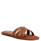 Aura Faux Leather Flat Sandals