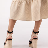 Criss Cross Ankle Strap Espadrille Platform Wedge Sandals