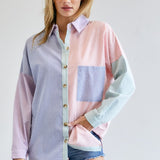 Multi Color Striped Button Down Shirt