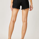 Frayed Hem Denim Shorts with Fringe Detail Pockets