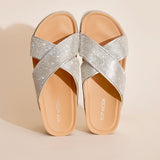 Crisscross Rhinestone Slides