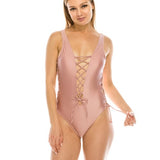 DEEP V CUT ONE PIECE SWIMSUIT