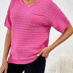 Pink Short Sleeve Knit Top