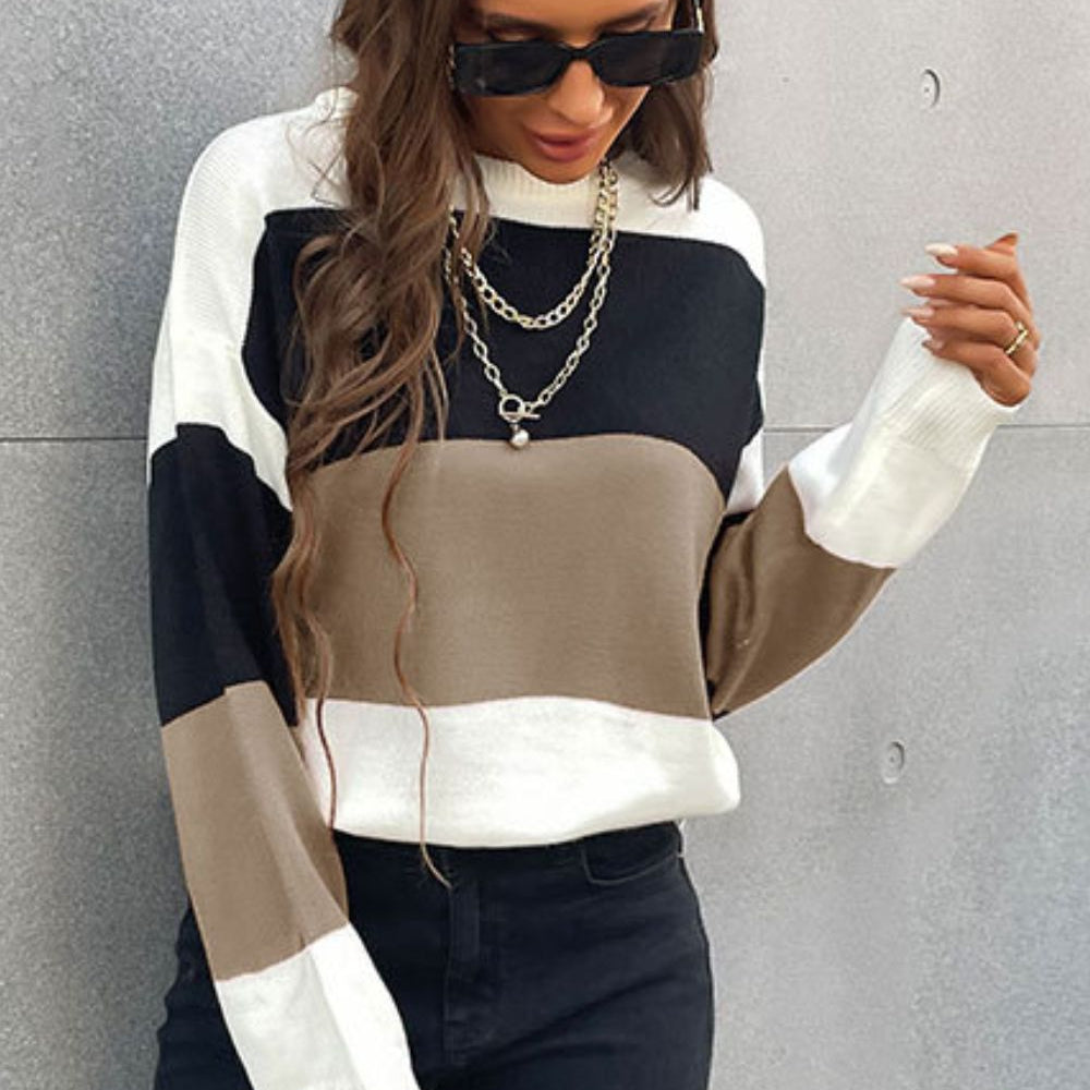 Longing For Fall Color Block Sweater