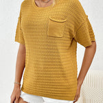 Yellow Short Sleeve Knit Top