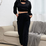 Cut Out Crop Top and Joggers Set