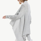 One-Button Tassel Tie Asymmetrical Hem Cardigan