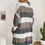 Striped Long Sleeve Duster Cardigan