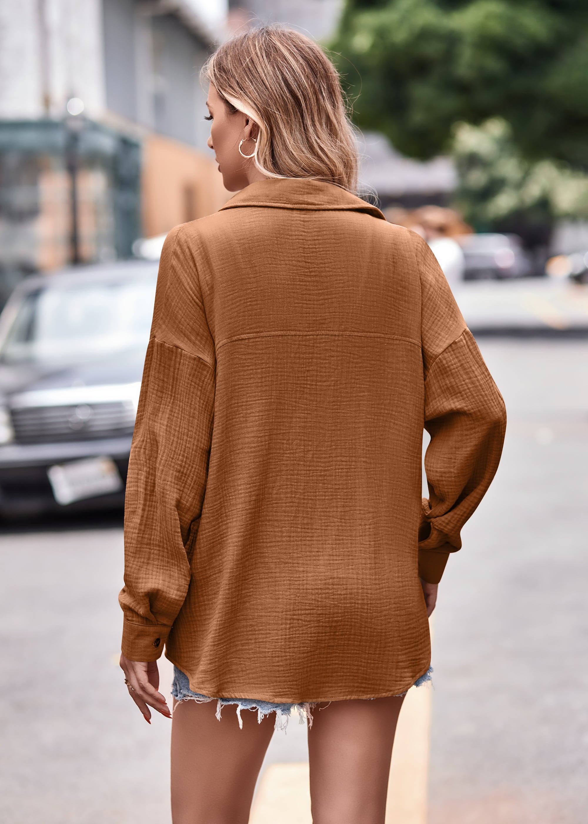 Textured Dropped Shoulder Shaket
