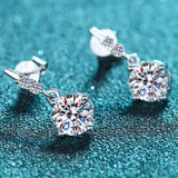 1 Carat Moissanite Drop Earrings