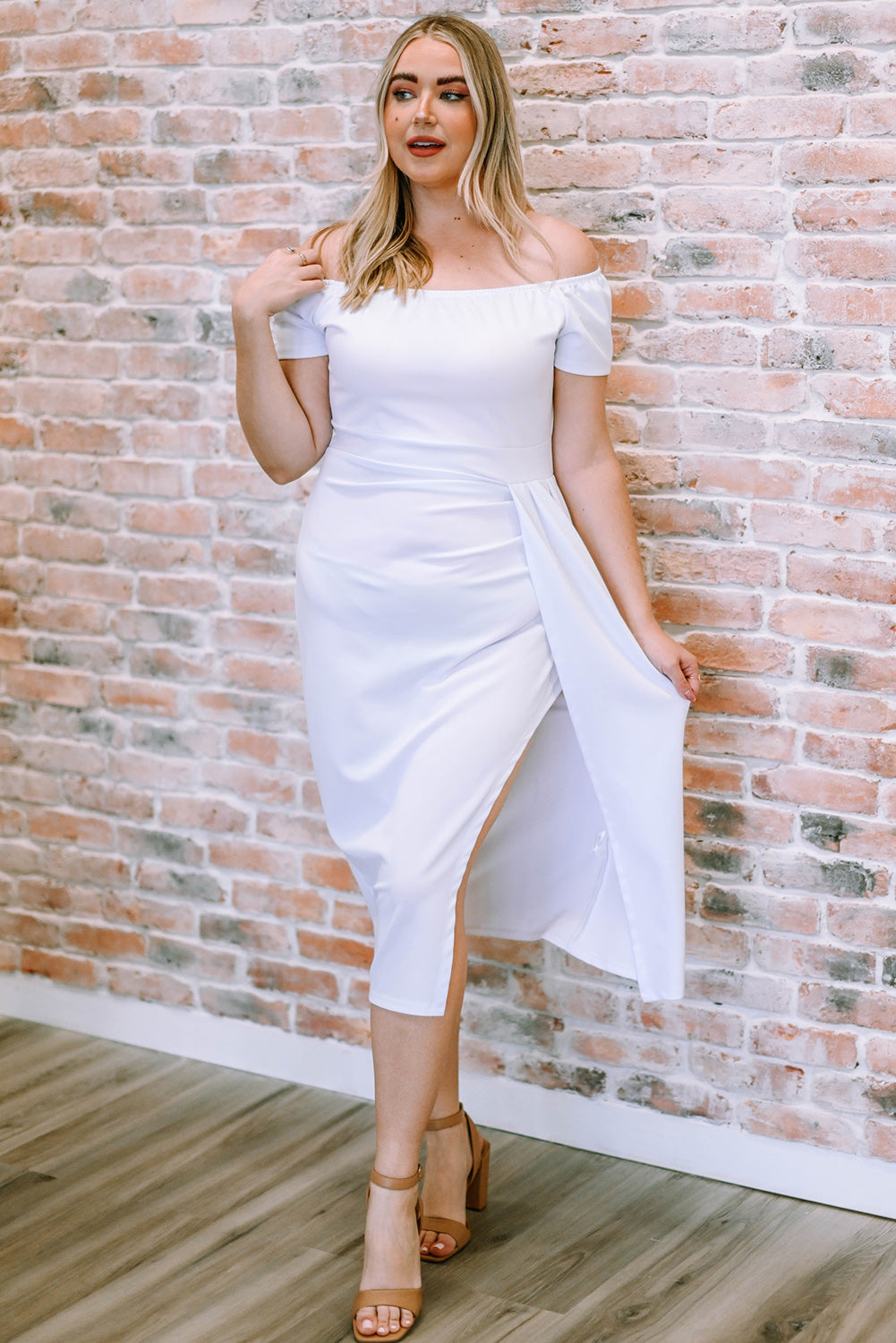 Off-Shoulder Short Sleeve Dress