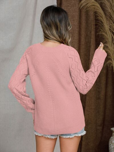 Round Neck Raglan Sleeve Sweater