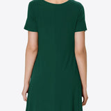 Short Sleeve V-Neck Knee-Length Dress