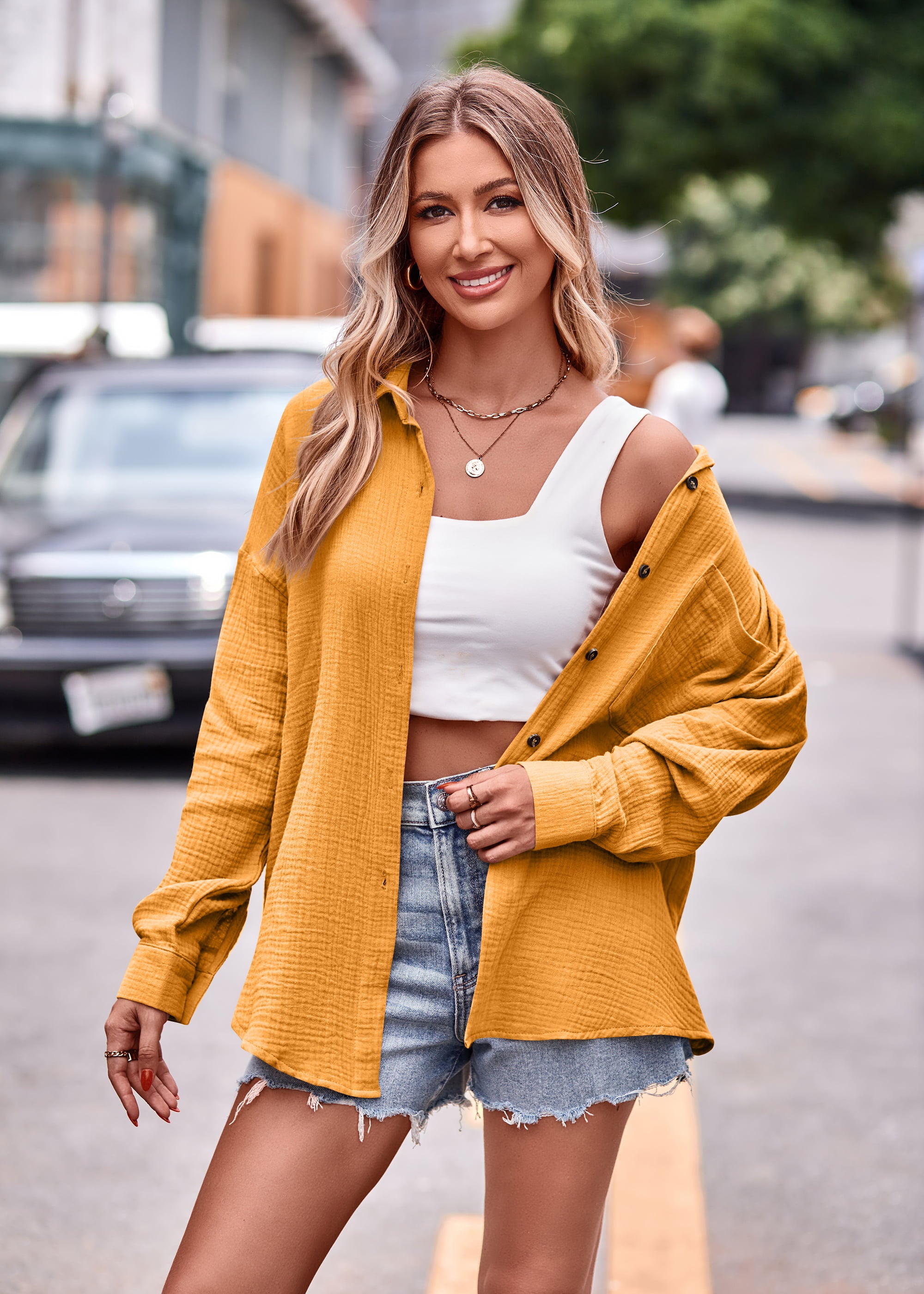Textured Dropped Shoulder Shaket