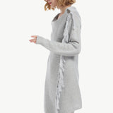 One-Button Tassel Tie Asymmetrical Hem Cardigan