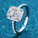 Rectangle Moissanite Ring