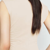 Mock Neck Ruched Cropped Tank