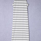 Striped Slit Sleeveless Maxi Dress