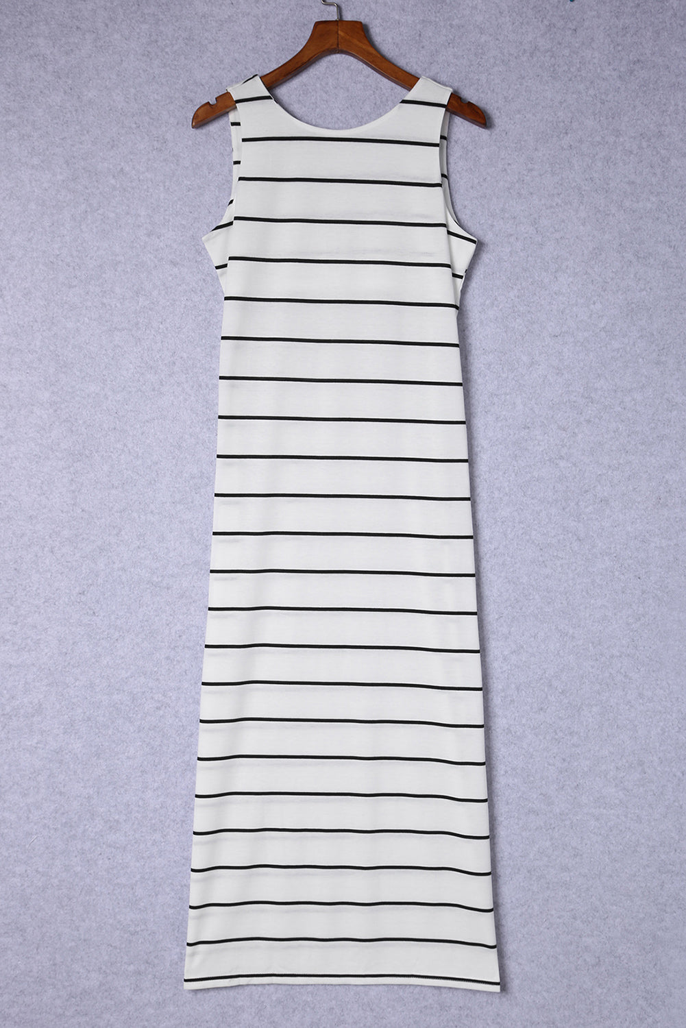 Striped Slit Sleeveless Maxi Dress