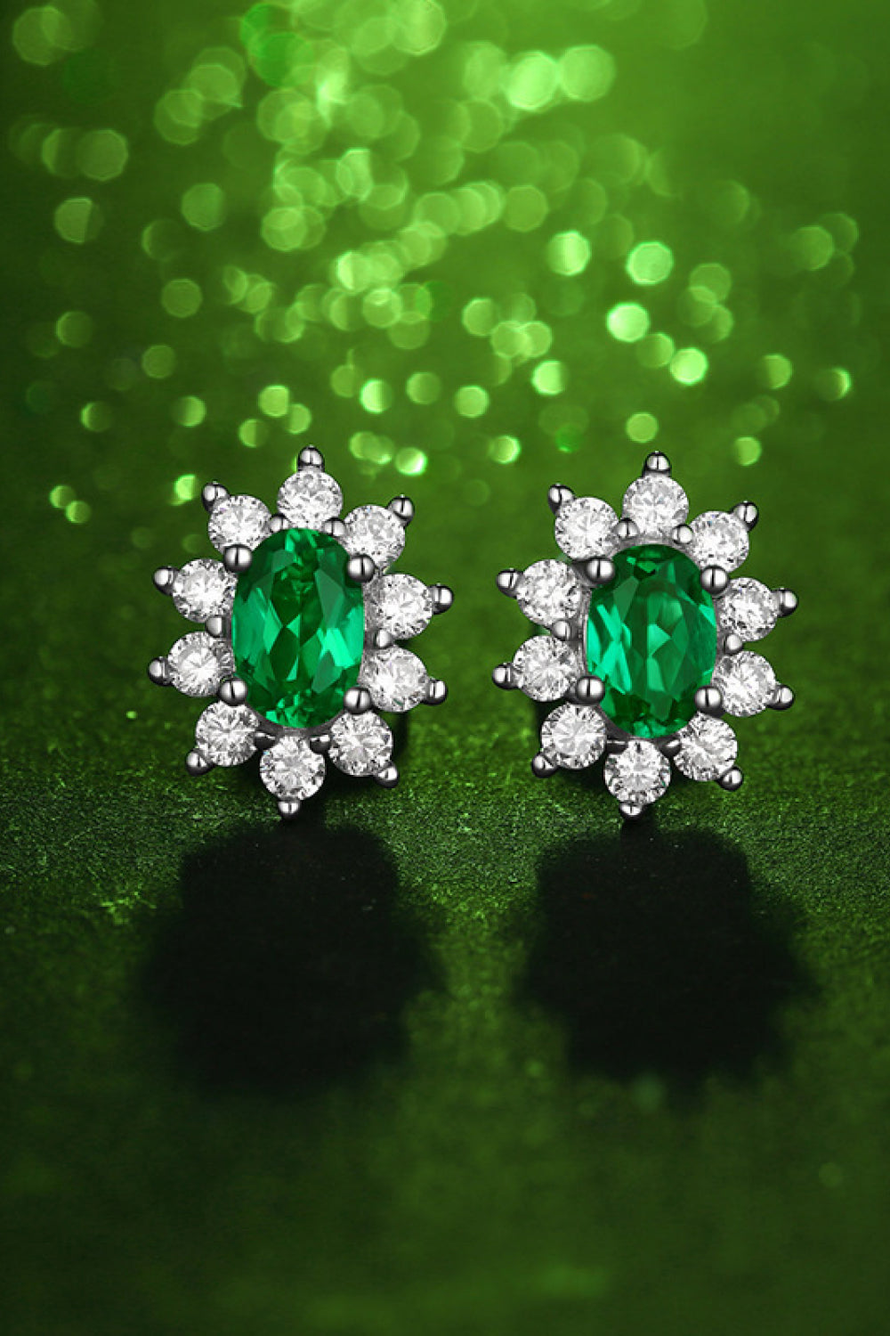 1 Carat Emerald Stud Earrings
