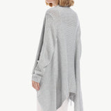 One-Button Tassel Tie Asymmetrical Hem Cardigan