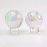 30MM-70mm Angel Aura Clear Quartz Sphere Ball Crafts Healing Crystals Stone