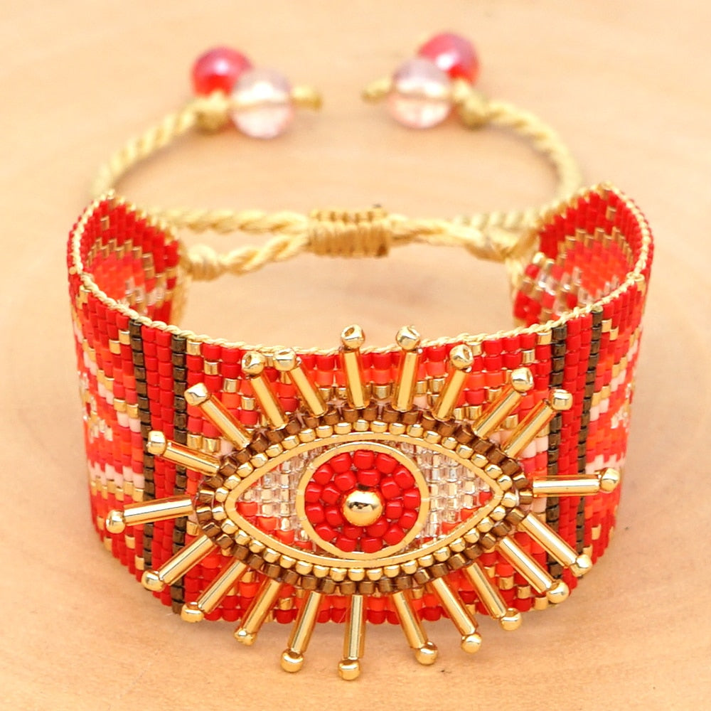 Go2boho Miyuki Heart Bracelet Friends Gift Turkish Evil Eye Bracelets For Women Jewelry Freshwater Pearl Jewellery Pulseras 2021