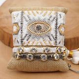 Go2boho Turkish Evil Eye Bracelet Set Miyuki Greek Eye Bracelet For Women Pulseras Femme Handmade Beads Woven Jewelry Gift