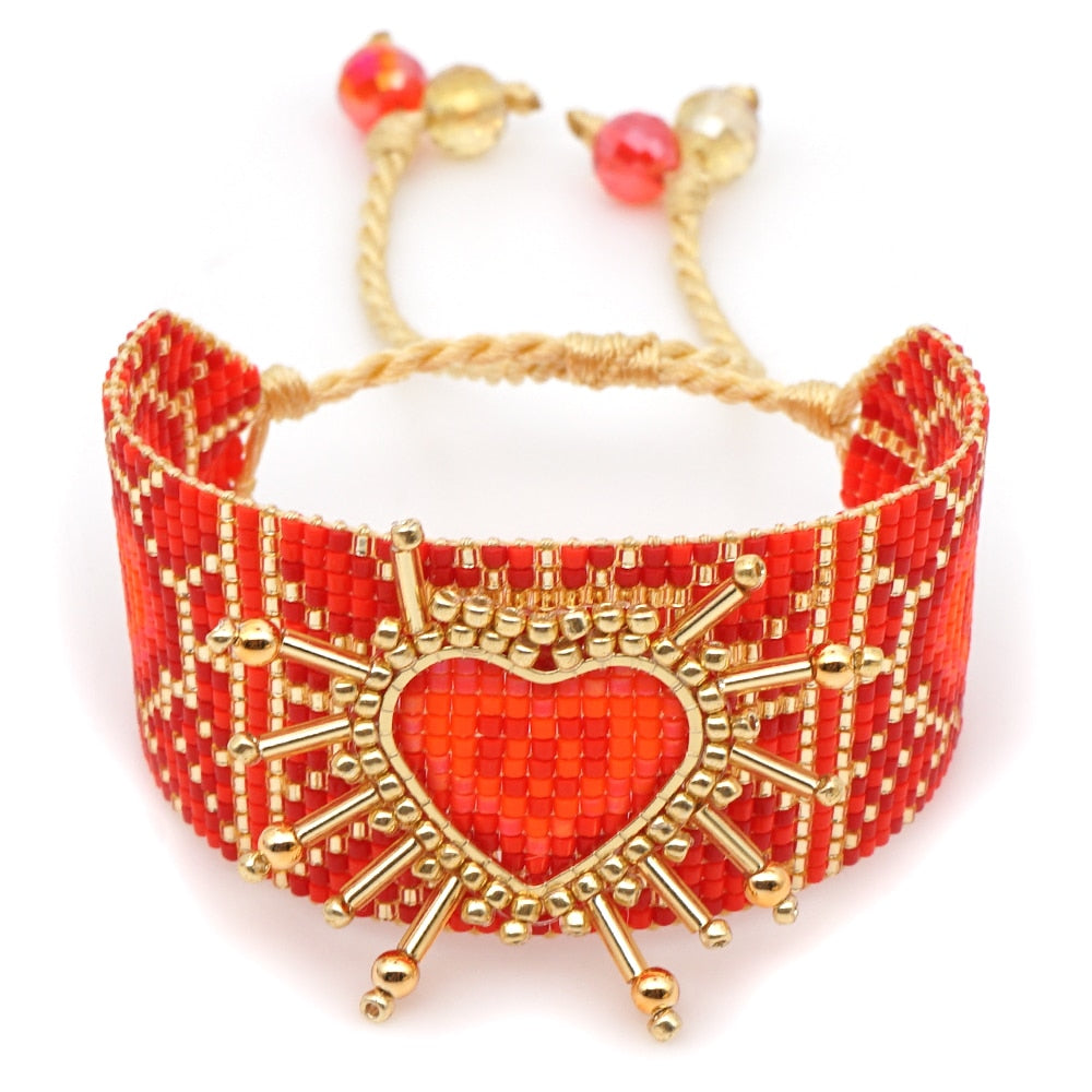 Go2boho Miyuki Heart Bracelet Friends Gift Turkish Evil Eye Bracelets For Women Jewelry Freshwater Pearl Jewellery Pulseras 2021