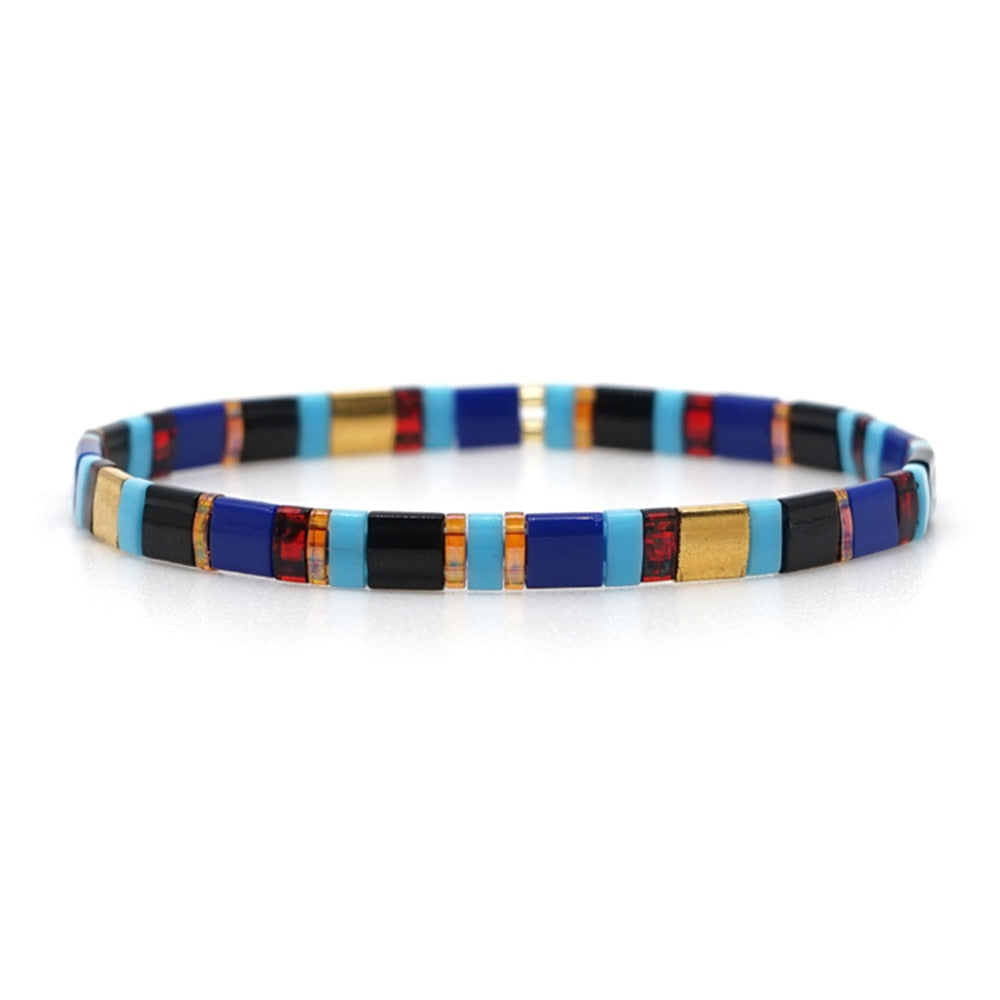 Go2boho Boho Miyuki Bracelet For Women Tila Beads Rainbow Bracelets for Girl Gift Summer Pulseras Elastic Jewelry wholesale