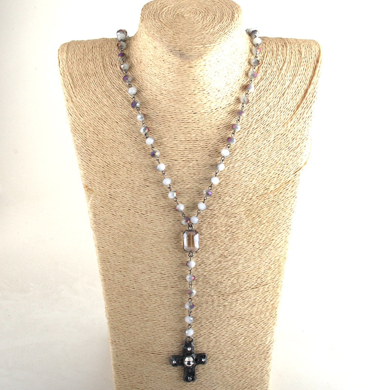 Bohemian Crystal Rosary w/ Cross Pendant