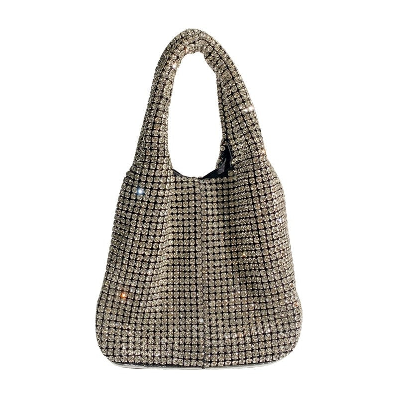 Luxury Diamonds Basket Bag Designer Brand Women Handbag Shinny Rhinestone Shoulder Crossbody Bag Evening Party Bucket Purse 2022