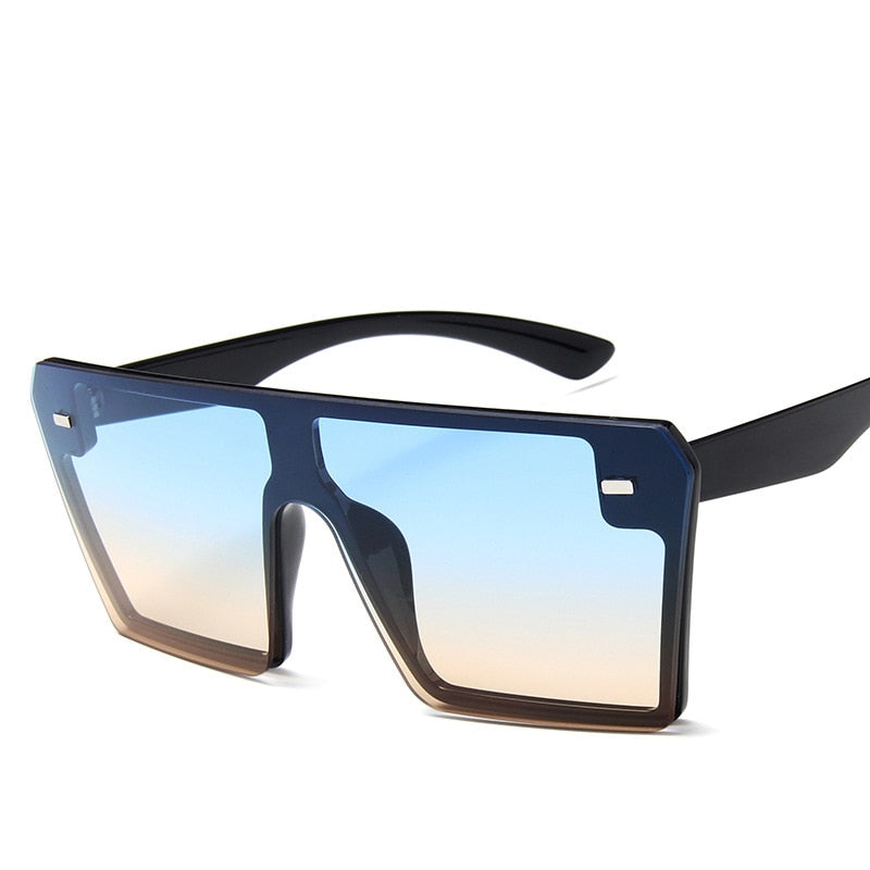 Oversized Gradient Square Sunglasses Men Women Flat Top Fashion One Piece Lens Sun Glasses Women Brand 2019 Shades Mirror