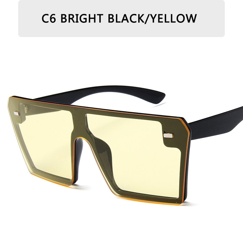 Oversized Gradient Square Sunglasses Men Women Flat Top Fashion One Piece Lens Sun Glasses Women Brand 2019 Shades Mirror