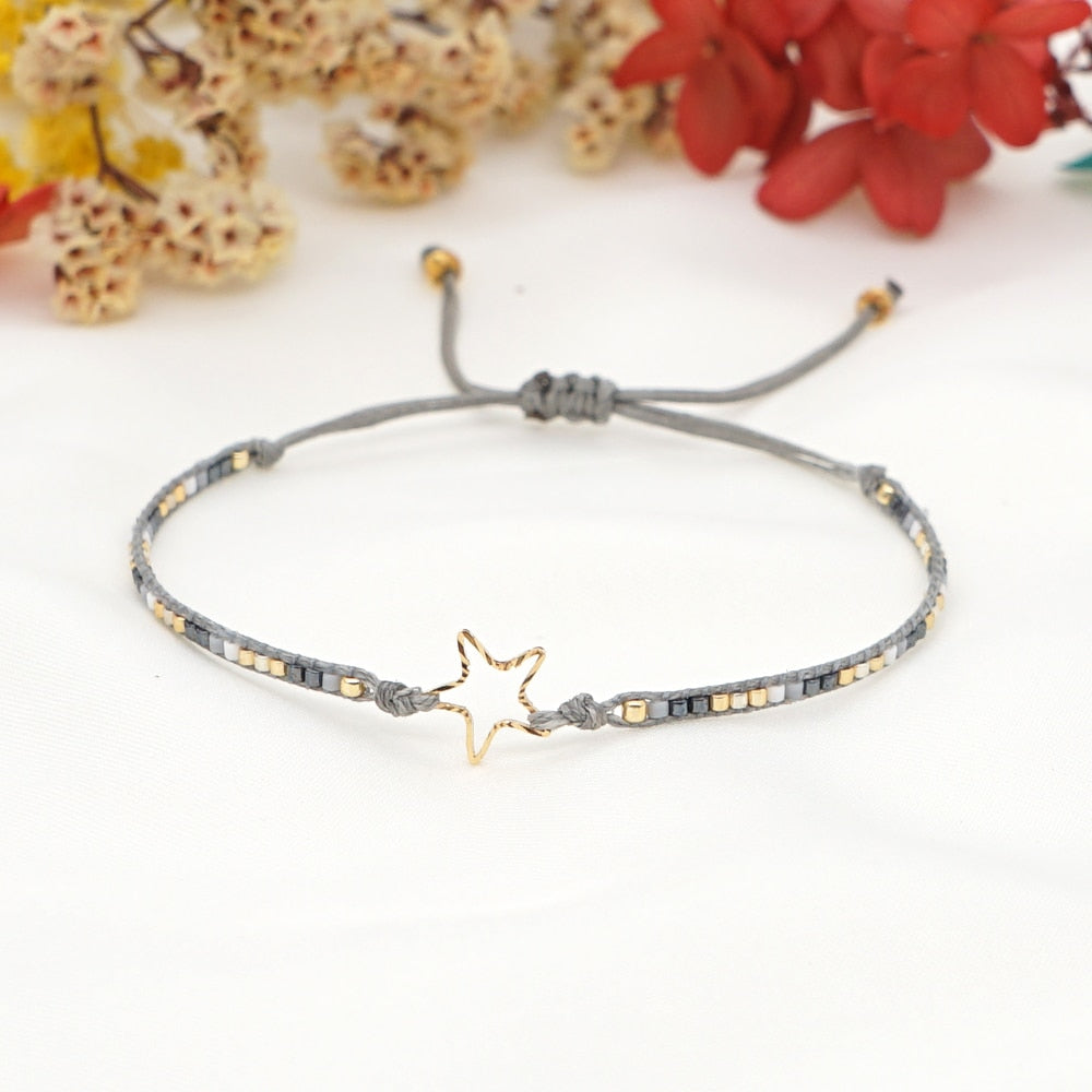 Go2boho Star Bracelet For Women Japanese Bead Jewellery Rhinestone Jewelry Boho Friends Gift Heart Bracelets Evil Eye Pulseras