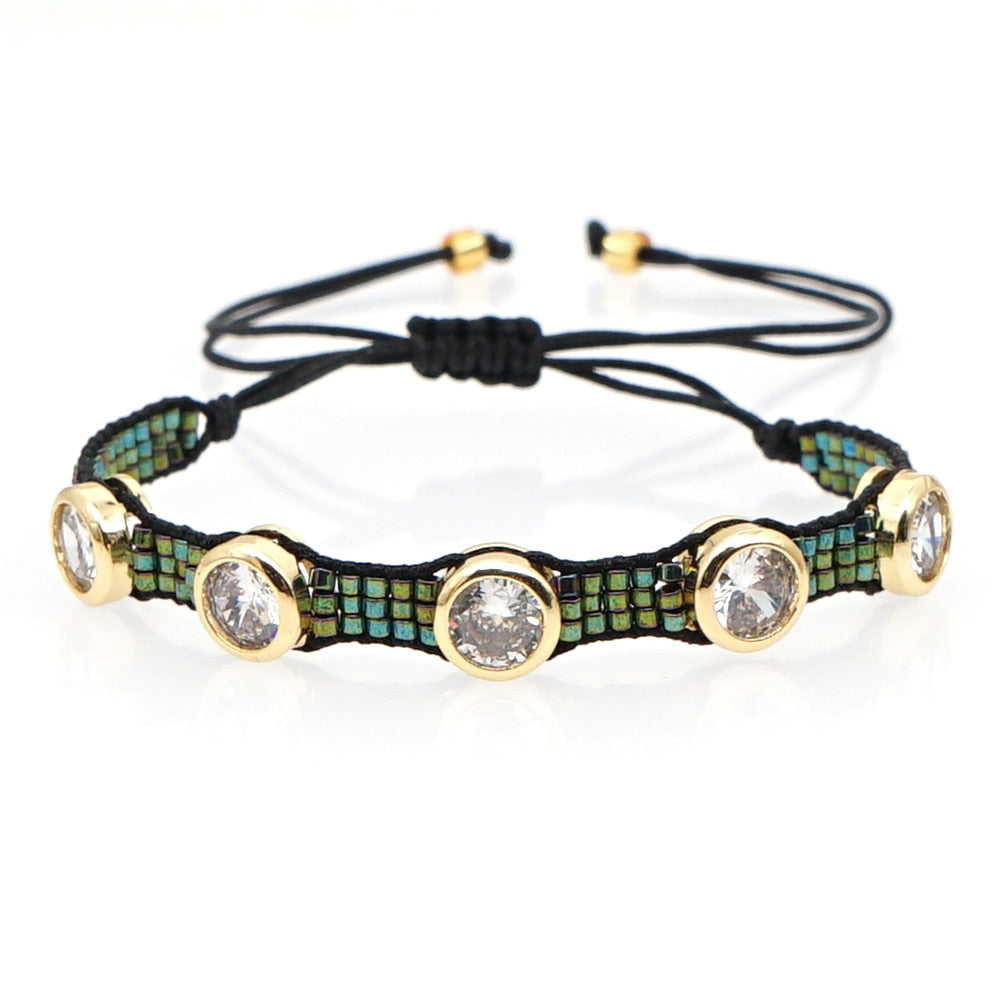 Go2boho Miyuki Bracelets Set Turkish Evil Eye Pulsera Jewelry Handmade Loom Jewellery Rhinestone Beads Bracelet &amp; Bangles