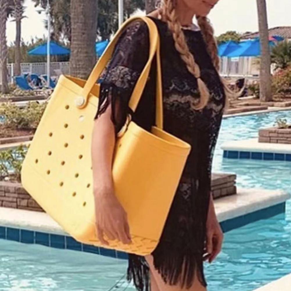 Multi Holes Storage Bag for Women Handbag Waterproof EVA Shoulder Bag Standing Picnic Beach Bag Shopping Bag сумка женская